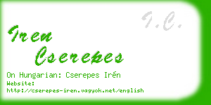 iren cserepes business card