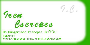 iren cserepes business card